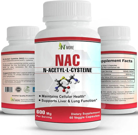 N´MORE - N'More N-Acetyl-Cysteine NAC 600Mg. 60 Capsulas - The Red Vitamin MX - Suplementos Alimenticios - {{ shop.shopifyCountryName }}