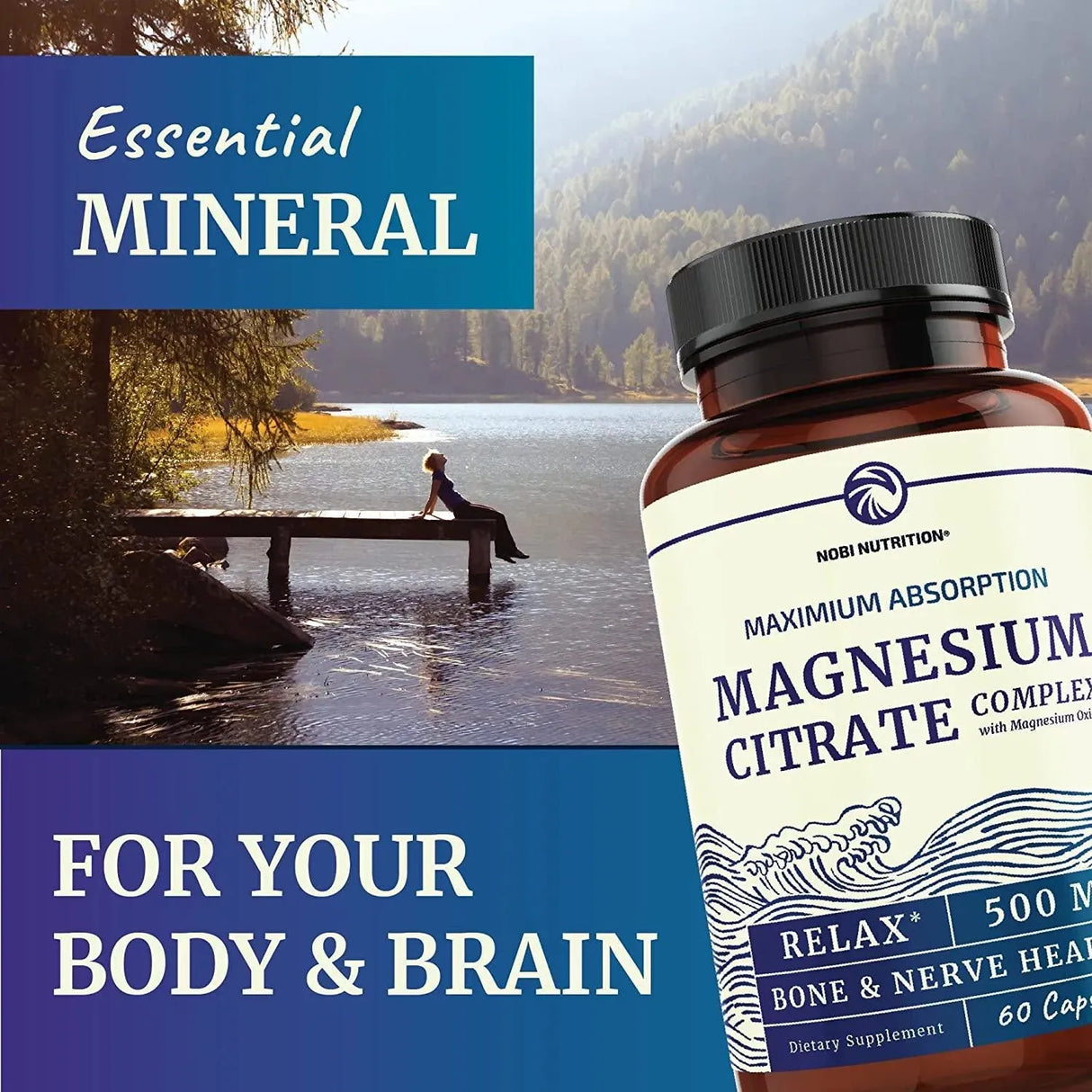 NOBI NUTRITION - Nobi Nutrition High Absorption Magnesium Complex 60 Capsulas - The Red Vitamin MX - Suplementos Alimenticios - {{ shop.shopifyCountryName }}