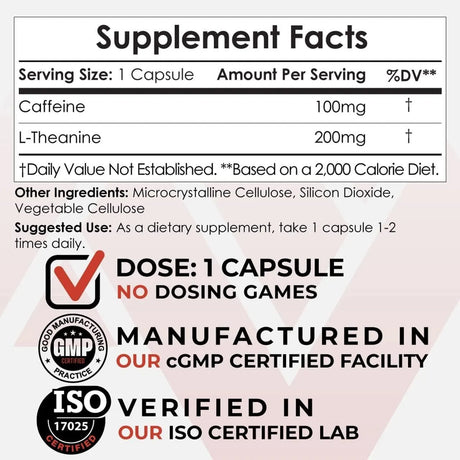 NOOTROPICS DEPOT - Nootropics Depot Caffeine and L-Theanine 60 Capsulas - The Red Vitamin MX - Suplementos Alimenticios - {{ shop.shopifyCountryName }}