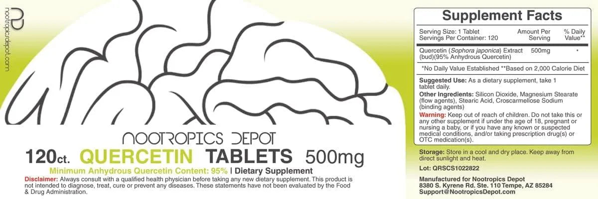 NOOTROPICS DEPOT - Nootropics Depot Quercetin 500Mg. 120 Tabletas - The Red Vitamin MX - Suplementos Alimenticios - {{ shop.shopifyCountryName }}