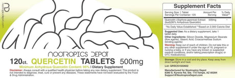 NOOTROPICS DEPOT - Nootropics Depot Quercetin 500Mg. 120 Tabletas - The Red Vitamin MX - Suplementos Alimenticios - {{ shop.shopifyCountryName }}