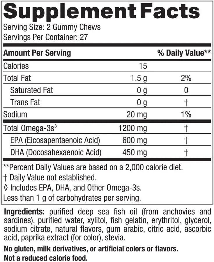 NORDIC NATURALS - Nordic Naturals Zero Sugar Ultimate Omega Gummy Chews 54 Gomitas - The Red Vitamin MX - Suplementos Alimenticios - {{ shop.shopifyCountryName }}