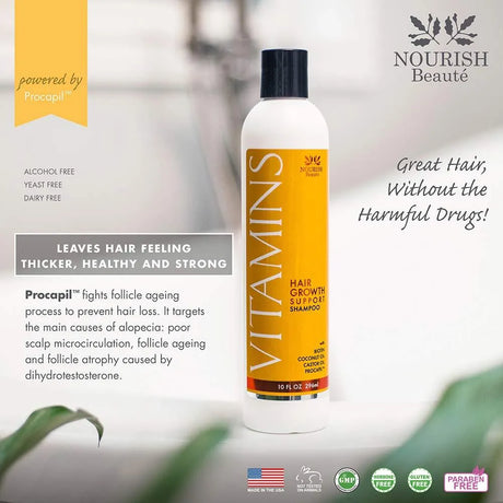 NOURISH BEAUTE - Nourish Beaute Vitamins Shampoo for Hair Loss 296Ml. - The Red Vitamin MX - Shampoo Para Cabello - {{ shop.shopifyCountryName }}