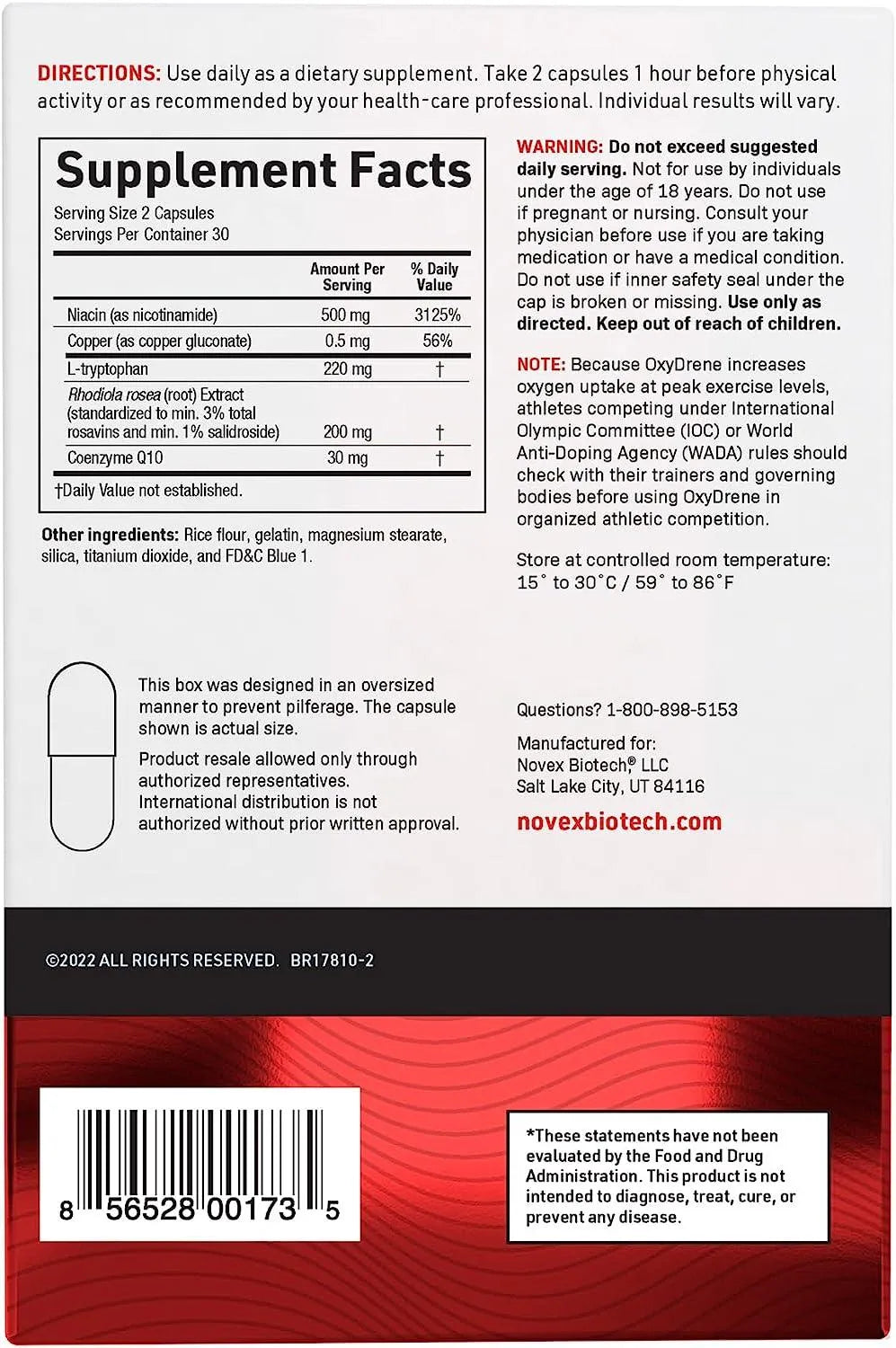 NOVEX BIOTECH - Novex Biotech Oxydrene NAD+ Enhancer 60 Capsulas - The Red Vitamin MX - Suplementos Alimenticios - {{ shop.shopifyCountryName }}