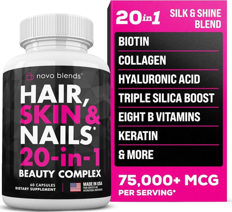 NOVO BLENDS - Novo Blends Hair Skin and Nails Vitamins 60 Capsulas - The Red Vitamin MX - Suplementos Alimenticios - {{ shop.shopifyCountryName }}