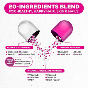 NOVO BLENDS - Novo Blends Hair Skin and Nails Vitamins 60 Capsulas - The Red Vitamin MX - Suplementos Alimenticios - {{ shop.shopifyCountryName }}