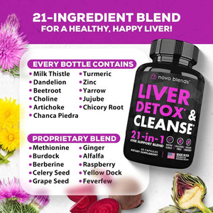 NOVO BLENDS - Novo Blends Liver Cleanse Detox & Repair 60 Capsulas - The Red Vitamin MX - Suplementos Alimenticios - {{ shop.shopifyCountryName }}