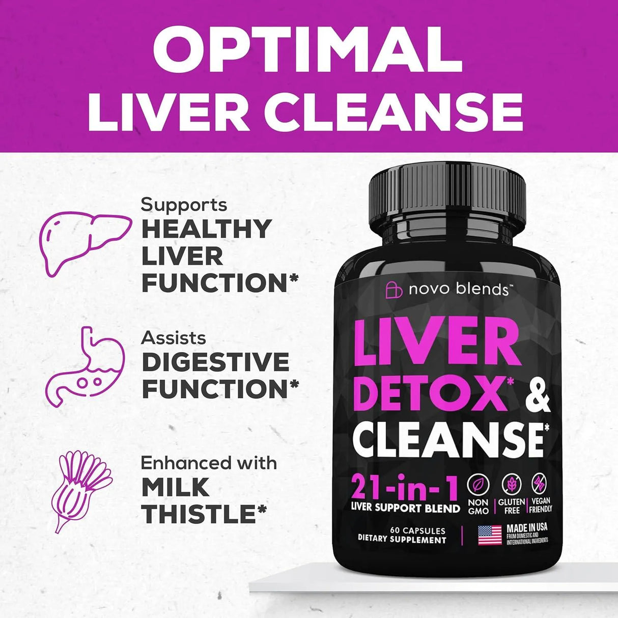 NOVO BLENDS - Novo Blends Liver Cleanse Detox & Repair 60 Capsulas - The Red Vitamin MX - Suplementos Alimenticios - {{ shop.shopifyCountryName }}