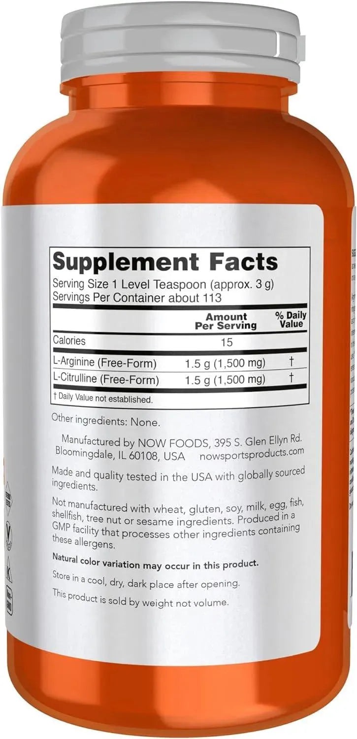 NOW SPORTS - NOW Sports Nutrition Arginine & Citrulline Powder 340Gr. - The Red Vitamin MX - Suplementos Alimenticios - {{ shop.shopifyCountryName }}