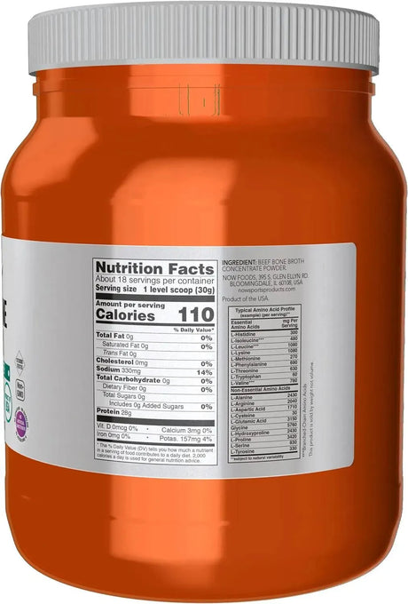 NOW SPORTS - NOW Sports Nutrition Beef Bone Broth Powder 544Gr. - The Red Vitamin MX - Suplementos Alimenticios - {{ shop.shopifyCountryName }}