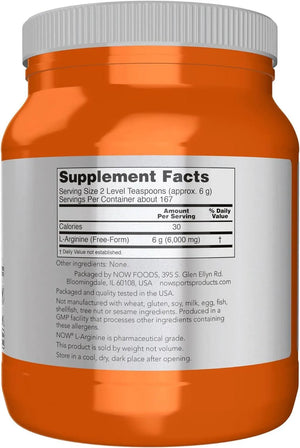 NOW SPORTS - NOW Sports Nutrition L-Arginine Powder 1 Kg. - The Red Vitamin MX - Suplementos Alimenticios - {{ shop.shopifyCountryName }}