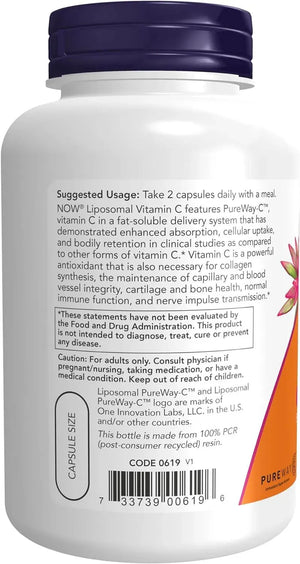 NOW SUPPLEMENTS - NOW Liposomal Vitamin C 120 Capsulas - The Red Vitamin MX - Suplementos Alimenticios - {{ shop.shopifyCountryName }}