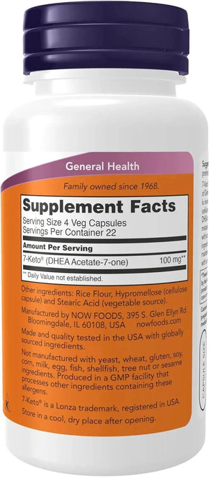 NOW SUPPLEMENTS - NOW Supplements 7-Keto 25Mg. 90 Capsulas - The Red Vitamin MX - Suplementos Alimenticios - {{ shop.shopifyCountryName }}