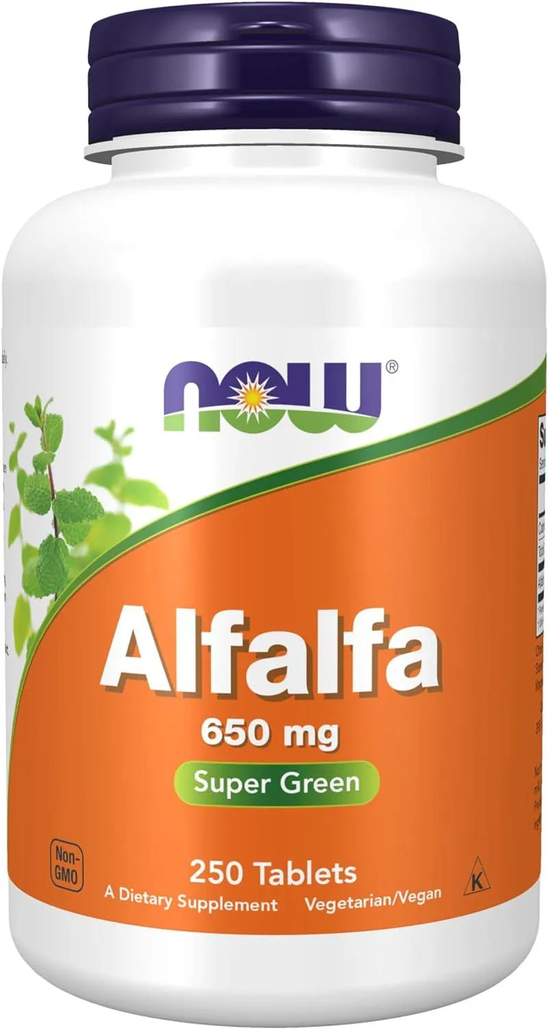 NOW SUPPLEMENTS - NOW Supplements Alfalfa 650Mg. 250 Tabletas - The Red Vitamin MX - Suplementos Alimenticios - {{ shop.shopifyCountryName }}