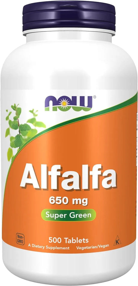 NOW SUPPLEMENTS - NOW Supplements Alfalfa 650Mg. 500 Tabletas - The Red Vitamin MX - Suplementos Alimenticios - {{ shop.shopifyCountryName }}