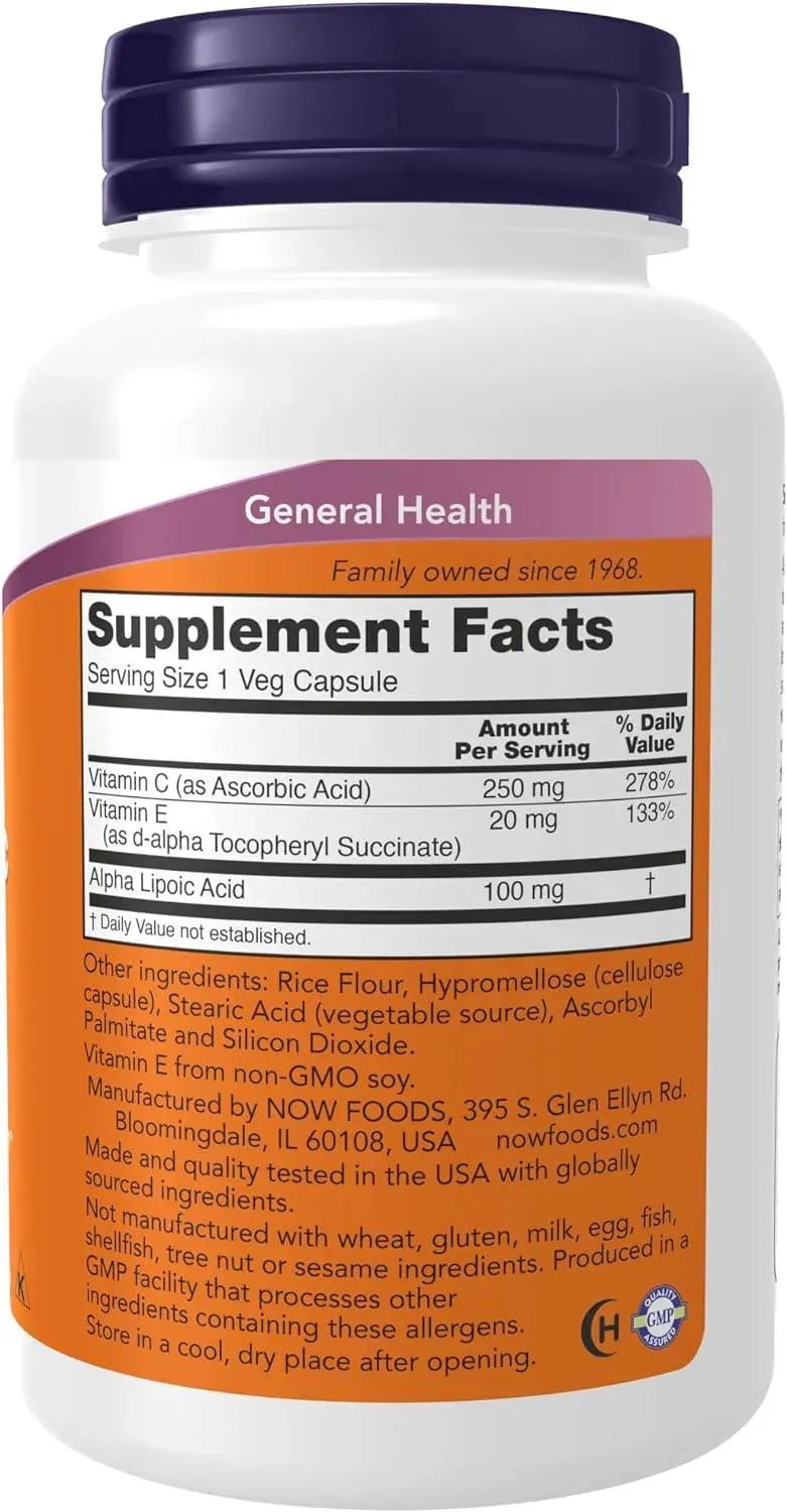 NOW SUPPLEMENTS - NOW Supplements Alpha Lipoic Acid 100Mg. 120 Capsulas - The Red Vitamin MX - Suplementos Alimenticios - {{ shop.shopifyCountryName }}