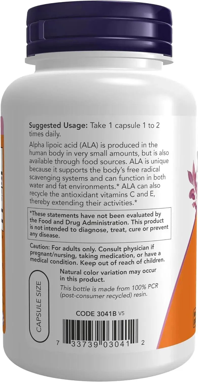 NOW SUPPLEMENTS - NOW Supplements Alpha Lipoic Acid 100Mg. 120 Capsulas - The Red Vitamin MX - Suplementos Alimenticios - {{ shop.shopifyCountryName }}