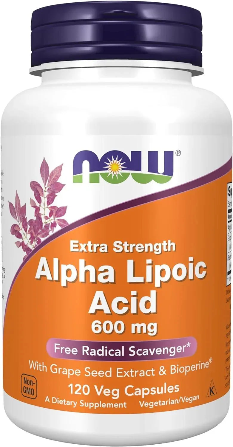 NOW SUPPLEMENTS - NOW Supplements Alpha Lipoic Acid 600Mg. 120 Capsulas - The Red Vitamin MX - Suplementos Alimenticios - {{ shop.shopifyCountryName }}