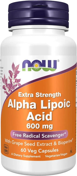 NOW SUPPLEMENTS - NOW Supplements Alpha Lipoic Acid 600Mg. 60 Capsulas - The Red Vitamin MX - Suplementos Alimenticios - {{ shop.shopifyCountryName }}