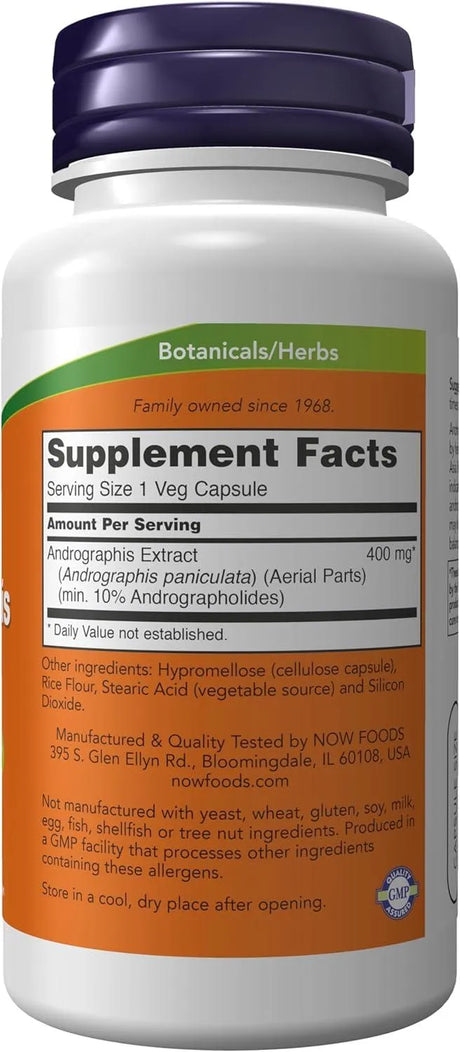 NOW SUPPLEMENTS - NOW Supplements Andrographis Extract 400Mg. 90 Capsulas - The Red Vitamin MX - Suplementos Alimenticios - {{ shop.shopifyCountryName }}