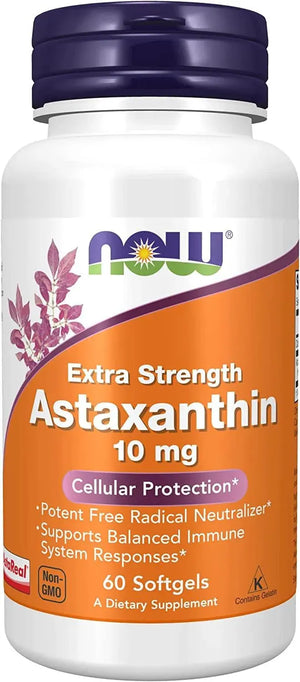 NOW SUPPLEMENTS - NOW Supplements Astaxanthin 10Mg. 60 Capsulas Blandas - The Red Vitamin MX - Suplementos Alimenticios - {{ shop.shopifyCountryName }}