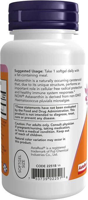 NOW SUPPLEMENTS - NOW Supplements Astaxanthin 10Mg. 60 Capsulas Blandas - The Red Vitamin MX - Suplementos Alimenticios - {{ shop.shopifyCountryName }}