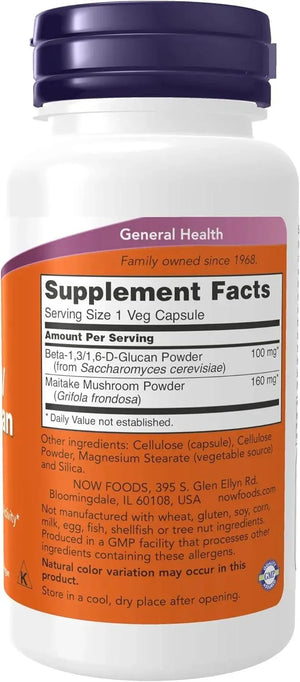 NOW SUPPLEMENTS - NOW Supplements Beta 1,3/1,6- D-Glucan 100Mg. 90 Capsulas - The Red Vitamin MX - Suplementos Alimenticios - {{ shop.shopifyCountryName }}