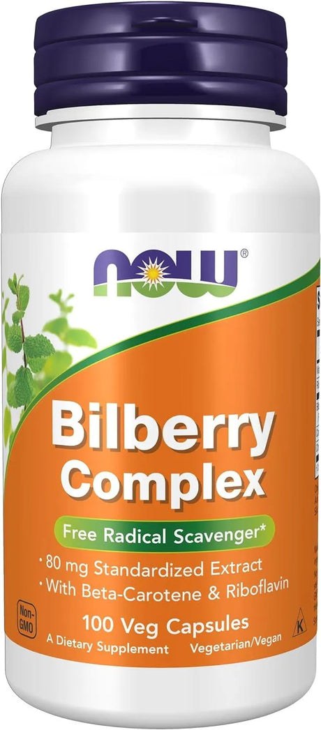 NOW SUPPLEMENTS - NOW Supplements Bilberry 80Mg. 100 Capsulas - The Red Vitamin MX - Suplementos Alimenticios - {{ shop.shopifyCountryName }}