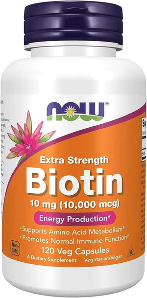 NOW SUPPLEMENTS - NOW Supplements Biotin 10,000 mcg 120 Capsulas - The Red Vitamin MX - Suplementos Alimenticios - {{ shop.shopifyCountryName }}