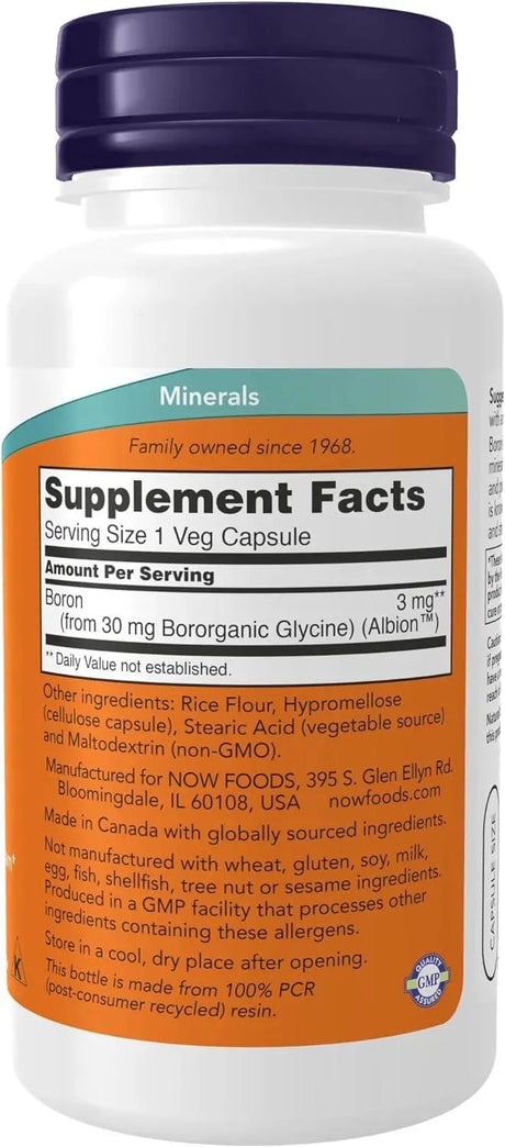 NOW SUPPLEMENTS - NOW Supplements Boron 3Mg. 100 Capsulas - The Red Vitamin MX - Suplementos Alimenticios - {{ shop.shopifyCountryName }}