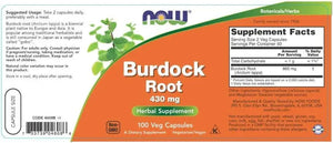 NOW SUPPLEMENTS - NOW Supplements Burdock Root 430Mg. 100 Capsulas - The Red Vitamin MX - Suplementos Alimenticios - {{ shop.shopifyCountryName }}