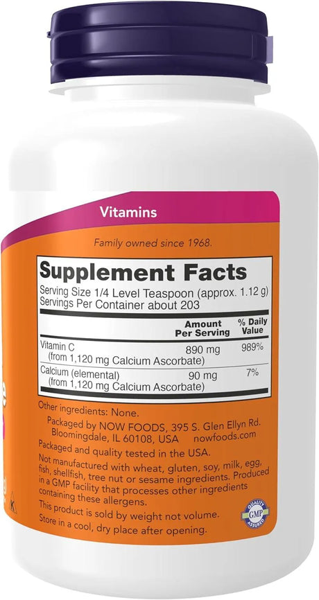 NOW SUPPLEMENTS - NOW Supplements Calcium Ascorbate Powder 227Gr. - The Red Vitamin MX - Suplementos Alimenticios - {{ shop.shopifyCountryName }}