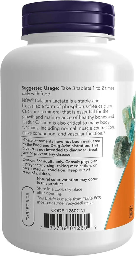 NOW SUPPLEMENTS - NOW Supplements Calcium Lactate 250 Tabletas - The Red Vitamin MX - Suplementos Alimenticios - {{ shop.shopifyCountryName }}