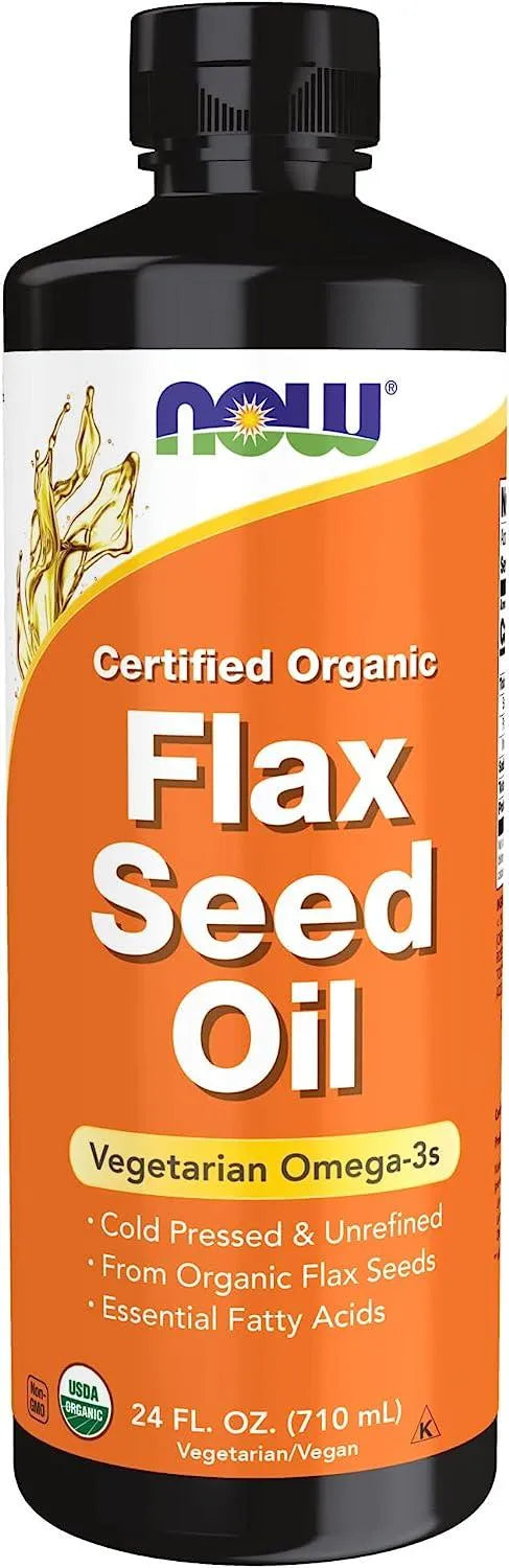 NOW SUPPLEMENTS - NOW Supplements Certified Organic Flax Seed Oil Liquid 710Ml. - The Red Vitamin MX - Suplementos Alimenticios - {{ shop.shopifyCountryName }}