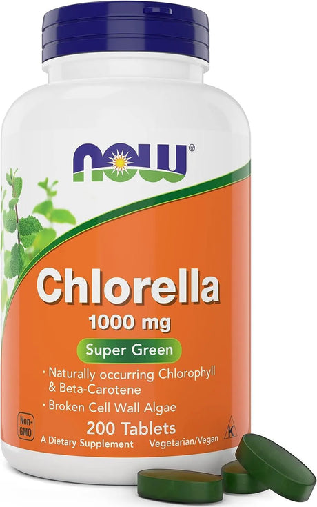 NOW SUPPLEMENTS - Now Supplements Chlorella Super Greens 1000Mg. 200 Tabletas - The Red Vitamin MX - Suplementos Alimenticios - {{ shop.shopifyCountryName }}