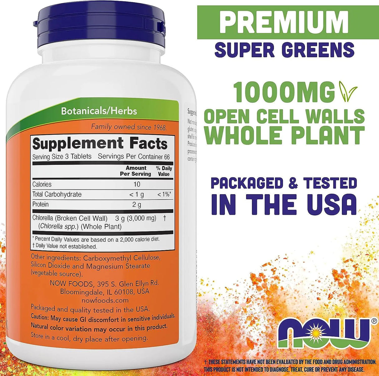 NOW SUPPLEMENTS - Now Supplements Chlorella Super Greens 1000Mg. 200 Tabletas - The Red Vitamin MX - Suplementos Alimenticios - {{ shop.shopifyCountryName }}