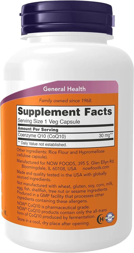 NOW SUPPLEMENTS - NOW Supplements CoQ10 30Mg. 240 Capsulas - The Red Vitamin MX - Suplementos Alimenticios - {{ shop.shopifyCountryName }}