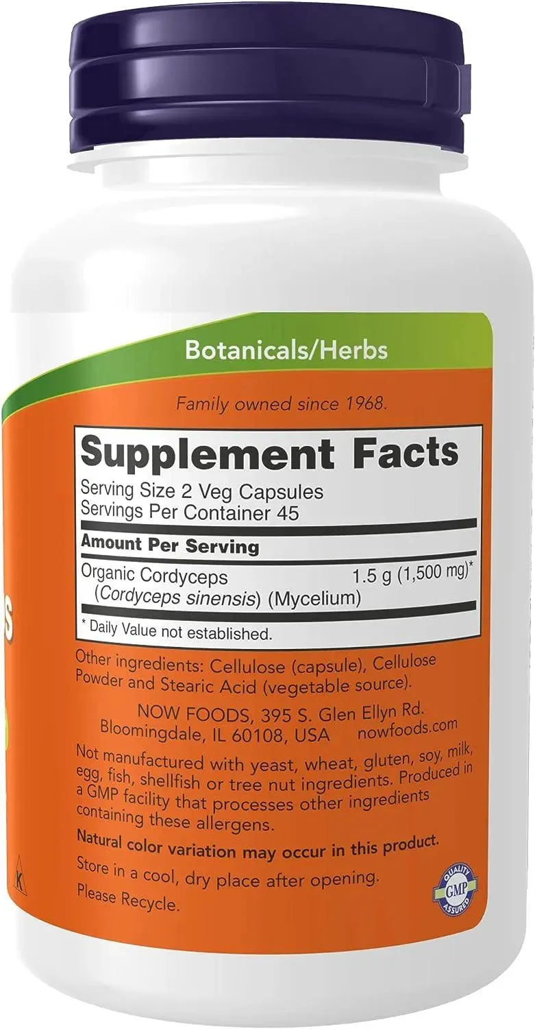 NOW SUPPLEMENTS - NOW Supplements Cordyceps 750Mg. 90 Capsulas - The Red Vitamin MX - Suplementos Alimenticios - {{ shop.shopifyCountryName }}