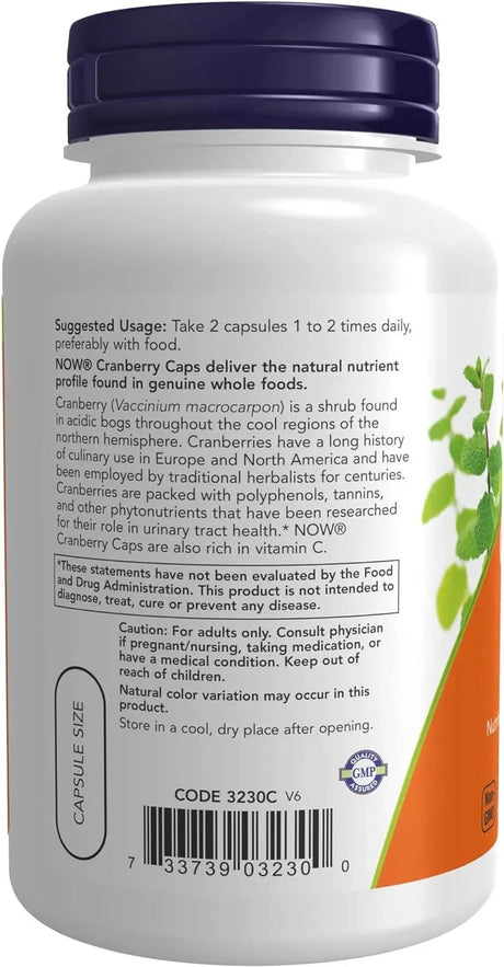 NOW SUPPLEMENTS - NOW Supplements Cranberry with Added Vitamin C 100 Capsulas - The Red Vitamin MX - Suplementos Alimenticios - {{ shop.shopifyCountryName }}