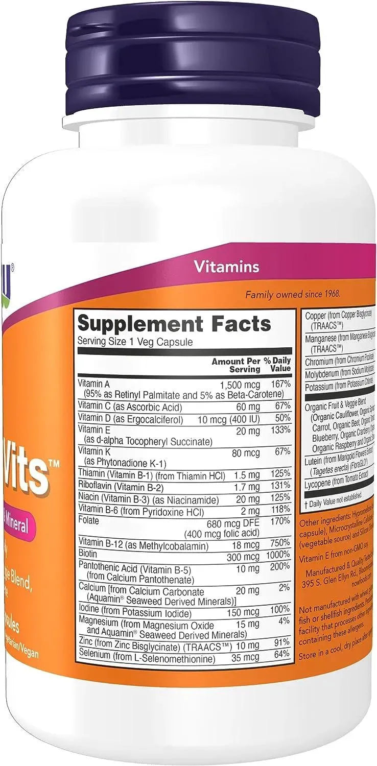 NOW SUPPLEMENTS - NOW Supplements Daily Vits 120 Capsulas - The Red Vitamin MX - Suplementos Alimenticios - {{ shop.shopifyCountryName }}