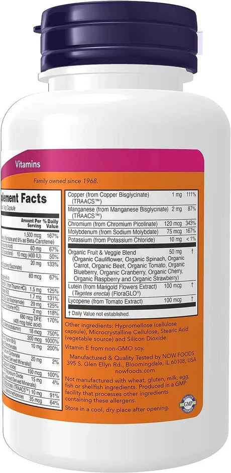 NOW SUPPLEMENTS - NOW Supplements Daily Vits 120 Capsulas - The Red Vitamin MX - Suplementos Alimenticios - {{ shop.shopifyCountryName }}