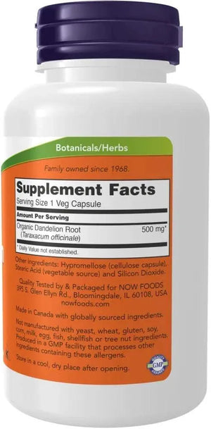 NOW SUPPLEMENTS - NOW Supplements Dandelion Root 500Mg. 100 Capsulas - The Red Vitamin MX - Suplementos Alimenticios - {{ shop.shopifyCountryName }}