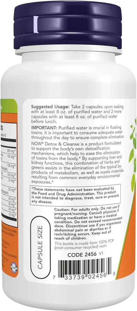NOW SUPPLEMENTS - NOW Supplements Detox and Cleanse 90 Capsulas - The Red Vitamin MX - Suplementos Alimenticios - {{ shop.shopifyCountryName }}