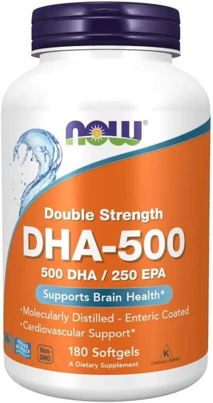 NOW SUPPLEMENTS - NOW Supplements DHA-500 with 250 EPA 180 Capsulas Blandas - The Red Vitamin MX - Suplementos Alimenticios - {{ shop.shopifyCountryName }}