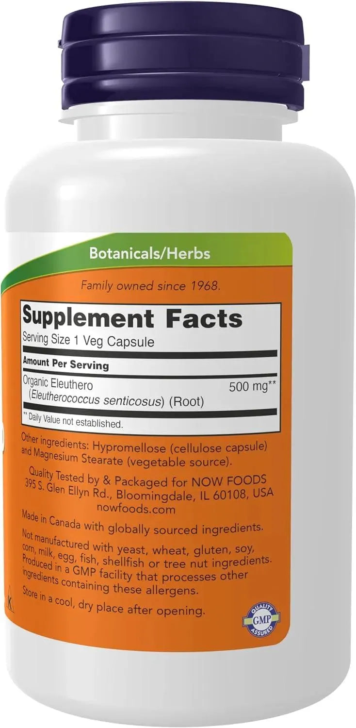 NOW SUPPLEMENTS - NOW Supplements Eleuthero 500Mg. 100 Capsulas - The Red Vitamin MX - Suplementos Alimenticios - {{ shop.shopifyCountryName }}