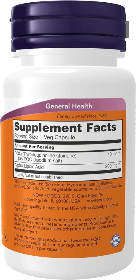 NOW SUPPLEMENTS - Now Supplements Extra Strength PQQ 40Mg. 50 Capsulas - The Red Vitamin MX - Suplementos Alimenticios - {{ shop.shopifyCountryName }}