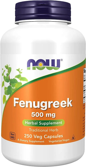 NOW SUPPLEMENTS - NOW Supplements Fenugreek 500Mg. 250 Capsulas - The Red Vitamin MX - Suplementos Alimenticios - {{ shop.shopifyCountryName }}