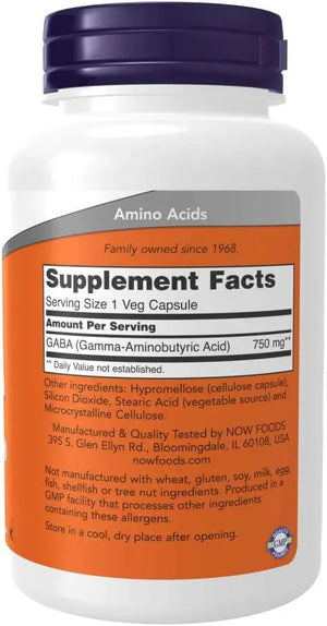 NOW SUPPLEMENTS - Now Supplements GABA 750Mg. 100 Capsulas 2 Pack - The Red Vitamin MX - Suplementos Alimenticios - {{ shop.shopifyCountryName }}