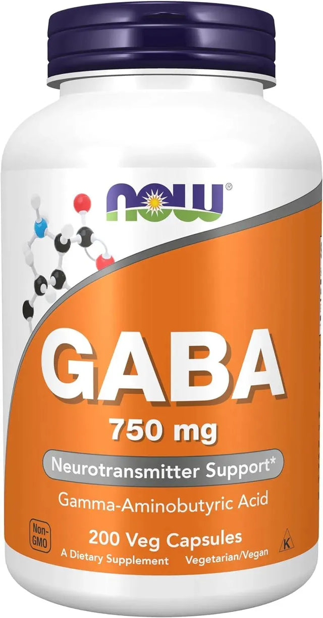 NOW SUPPLEMENTS - NOW Supplements GABA (Gamma-Aminobutyric Acid) 750Mg. 200 Capsulas - The Red Vitamin MX - Suplementos Alimenticios - {{ shop.shopifyCountryName }}