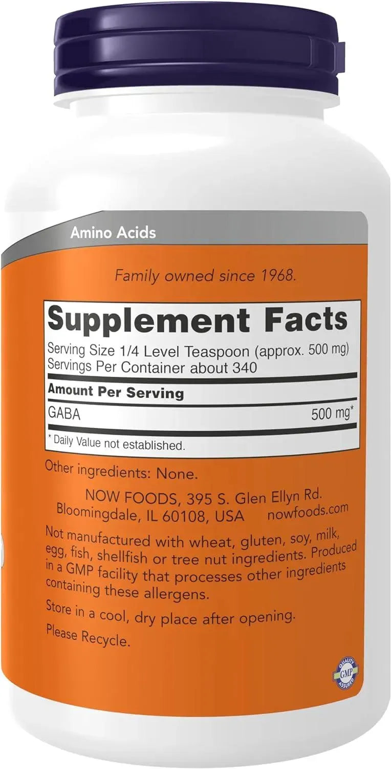 NOW SUPPLEMENTS - NOW Supplements GABA (Gamma-Aminobutyric Acid) Powder 170Gr. - The Red Vitamin MX - Suplementos Alimenticios - {{ shop.shopifyCountryName }}